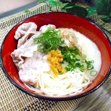香味野菜と豚しゃぶの　ぶっかけ半田麺！