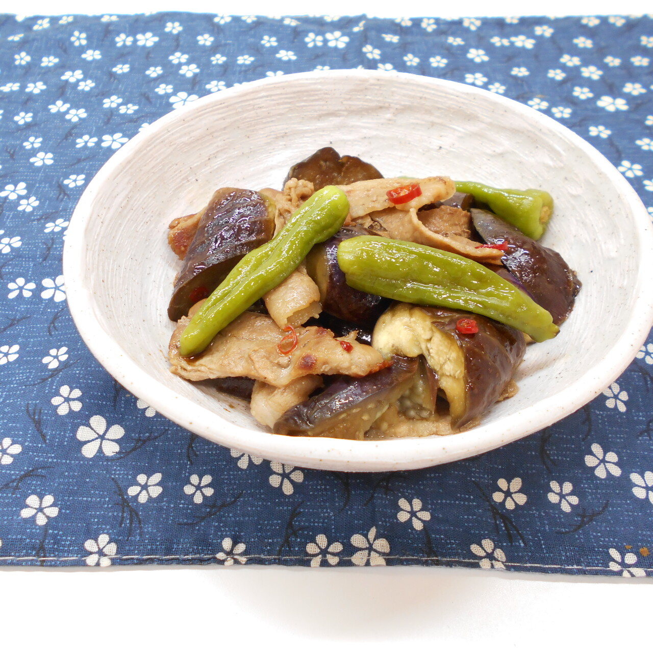 なすと豚肉の甘辛煮