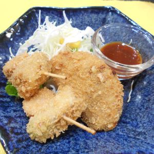 アスパラと玉ねぎの串揚げ風