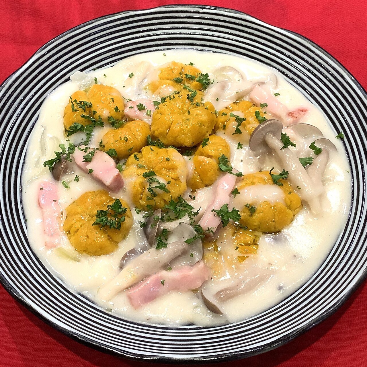 かぼちゃのニョッキ入りチーズシチュー