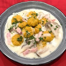 かぼちゃのニョッキ入りチーズシチュー