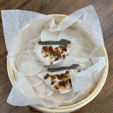 蒸籠蒸し①白身魚の梅肉蒸し