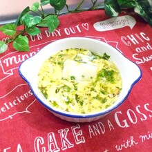 レンジでチン！　簡単たまごスープ餅