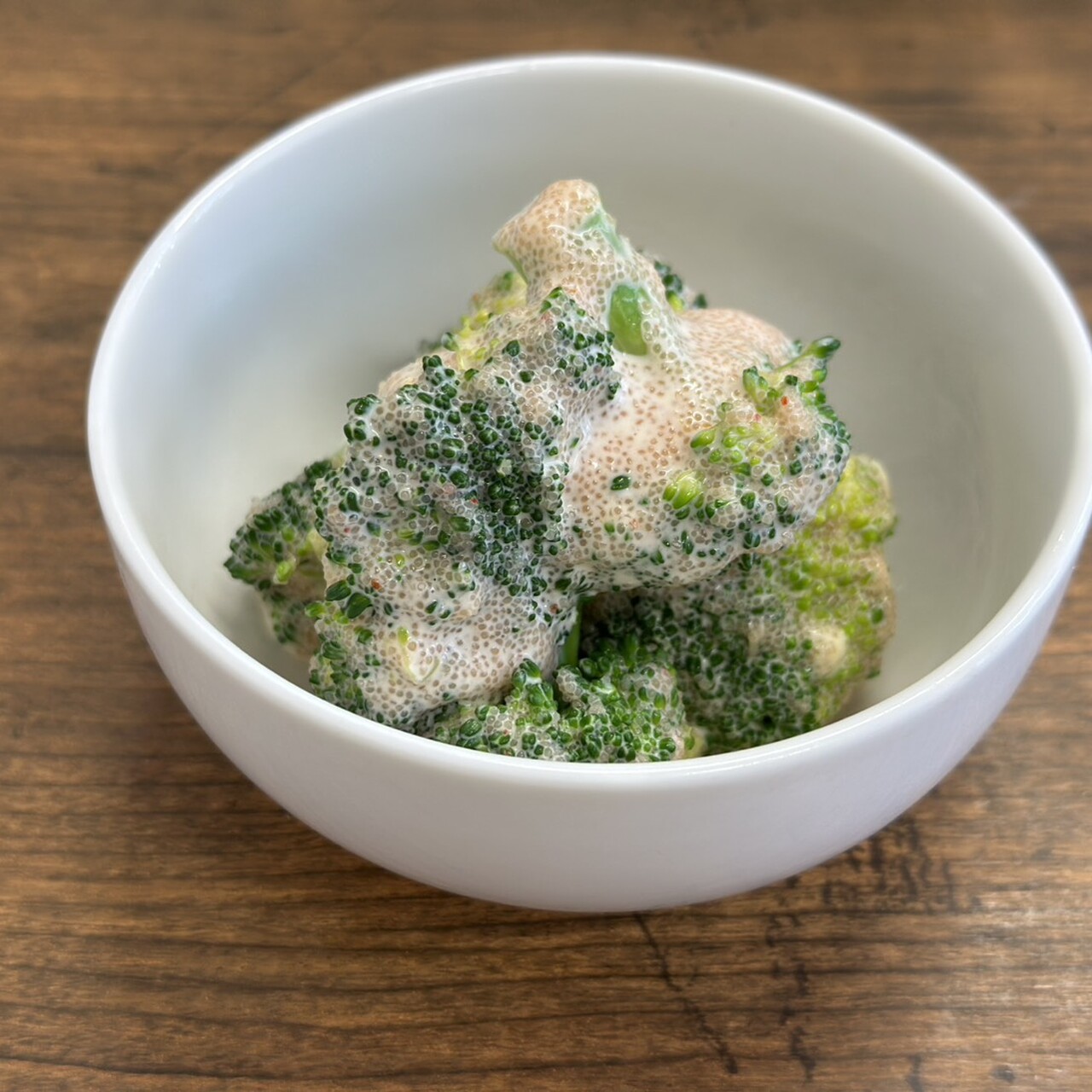 ブロッコリーとベーコンの明太マヨあえ