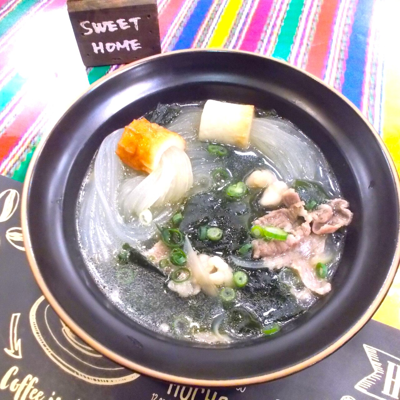 韓国風　マロニーわかめスープ